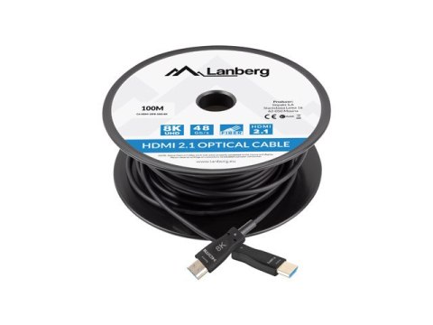 KABEL HDMI M/M V2.1 100M 8K CZARNY OPTYCZNY AOC LANBERG