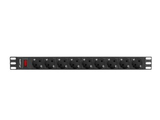 LISTWA ZASILAJĄCA RACK PDU 19" LANBERG 1U 16A 3M 9X SCHUKO CZARNA