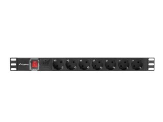 LISTWA ZASILAJĄCA RACK PDU 19" LANBERG 1U 16A 7X SCHUKO 2M CZARNA