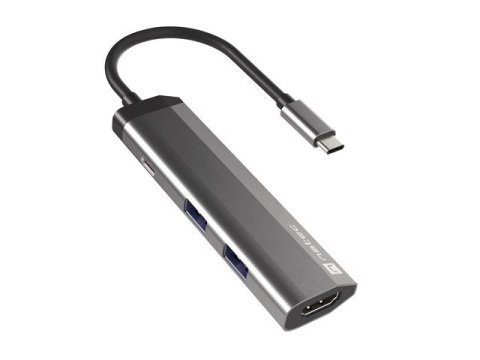 MULTIPORT ADAPTER NATEC FOWLER SLIM USB-C->HUB USB 3.0 2X, HDMI 4K, USB-C PD