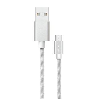 Przewód USB V-TAC Typ C 1M Srebrny Seria Platinum VT-5334