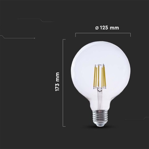 Żarówka LED V-TAC 4W E27 Filament Kula Glob G125 210Lm/W VT-2344 4000K 840lm