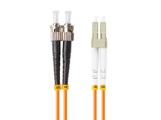 PATCHCORD ŚWIATŁOWODOWY MM ST/UPC-LC/UPC DUPLEX 3.0MM OM2 50/125 LSZH 10M POMARAŃCZOWY LANBERG