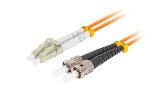 PATCHCORD ŚWIATŁOWODOWY MM ST/UPC-LC/UPC DUPLEX 3.0MM OM2 50/125 LSZH 10M POMARAŃCZOWY LANBERG