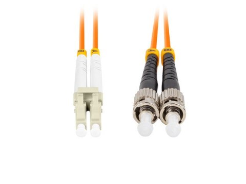 PATCHCORD ŚWIATŁOWODOWY MM ST/UPC-LC/UPC DUPLEX 3.0MM OM2 50/125 LSZH 10M POMARAŃCZOWY LANBERG