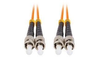 PATCHCORD ŚWIATŁOWODOWY MM ST/UPC-ST/UPC DUPLEX 3.0MM OM2 50/125 LSZH 10M POMARAŃCZOWY LANBERG