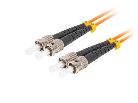 PATCHCORD ŚWIATŁOWODOWY MM ST/UPC-ST/UPC DUPLEX 3.0MM OM2 50/125 LSZH 10M POMARAŃCZOWY LANBERG