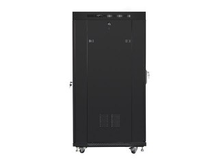 SZAFA INSTALACYJNA RACK STOJĄCA 19" 27U 600X800 CZARNA DRZWI SZKLANE LCD LANBERG (FLAT PACK)