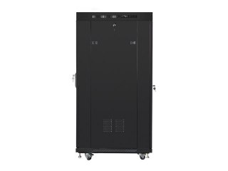 SZAFA INSTALACYJNA RACK STOJĄCA 19" 27U 800X1000 CZARNA DRZWI SZKLANE LCD LANBERG (FLAT PACK)