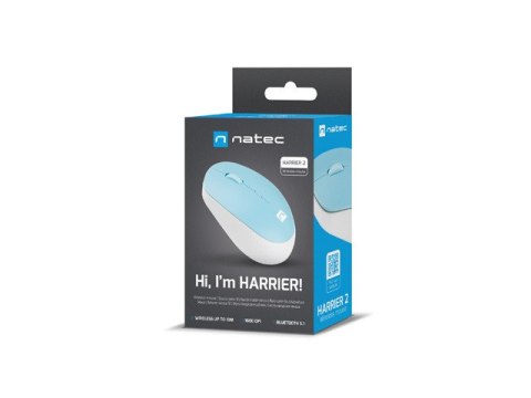 MYSZ NATEC HARRIER 2 BEZPRZEWODOWA 1600DPI BLUETOOTH 5.1 BIAŁO-NIEBIESKA