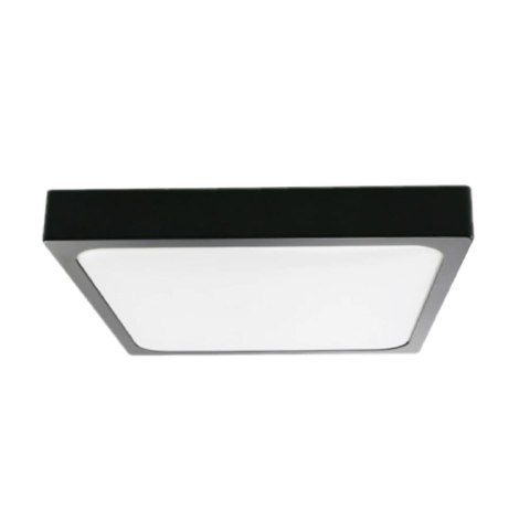 Plafon V-TAC 30W LED Kwadrat IP44 Czujnik Ruchu Mikrofalowy 42x42cm Czarny VT-8630SB-SQ 4000K 3000lm