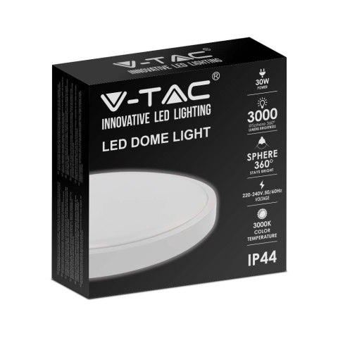 Plafon V-TAC 30W LED Okrągły IP44 42cm Biały VT-8630W-RD 4000K 3000lm