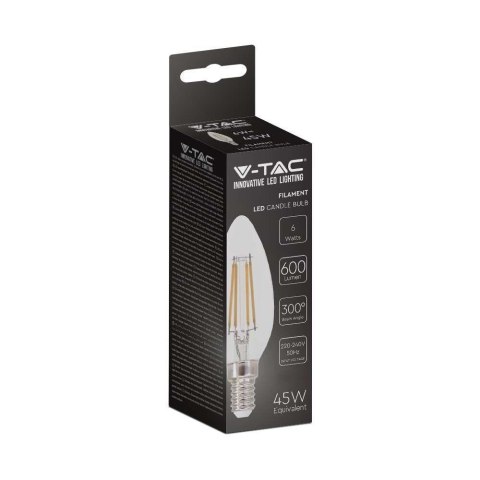 Żarówka LED V-TAC V-TAC 6W Filament E14 Świeczka VT-2127 3000K 600lm