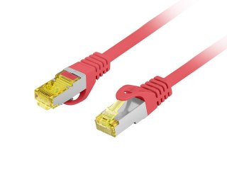 PATCHCORD KAT.6A S/FTP LSZH CU 0.25M CZERWONY FLUKE PASSED LANBERG