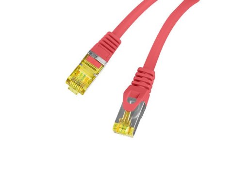 PATCHCORD KAT.6A S/FTP LSZH CU 0.25M CZERWONY FLUKE PASSED LANBERG