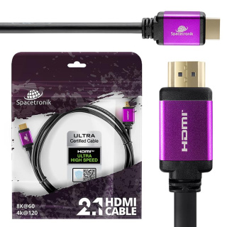 Spacetronik SH-SPR020 Przewód HDMI 2.1 8K 2m certyfikowany