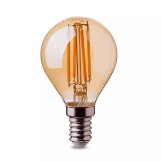 Żarówka LED V-TAC 4W Filament E14 P45 Kulka Bursztyn VT-1835 2200K 350lm