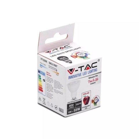 Żarówka LED V-TAC 6W GU10 38st CRI95+ VT-2206 2700K 400lm