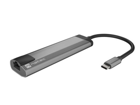 MULTIPORT ADAPTER NATEC FOWLER GO USB-C->HUB USB 3.0 2X, HDMI 4K, USB-C PD, RJ45