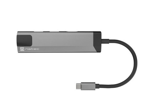 MULTIPORT ADAPTER NATEC FOWLER GO USB-C->HUB USB 3.0 2X, HDMI 4K, USB-C PD, RJ45