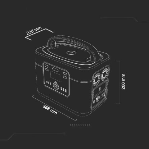 Magazyn Bank Energii V-TAC Generator K5 Powerbank 1050Wh 1000W (1800W Max) LiFePO4 VT-1001