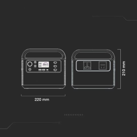 Magazyn Bank Energii V-TAC Generator M3 Powerbank 274Wh 300W (500W Max) LiFePO4 VT-303