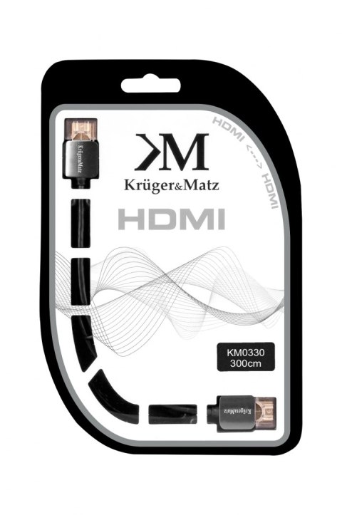 Kabel HDMI - HDMI wtyk-wtyk (A-A) 3.0m Kruger&Matz 4K