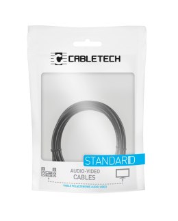 Kabel JACK 3.5 wtyk - JACK 3.5 wtyk 0.5m kątowo-prosty Cabletech standard