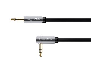 Kabel wtyk kątowy - wtyk prosty jack 3.5 stereo 1.0m Kruger&Matz