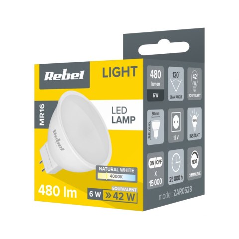 Lampa LED Rebel 6W, MR16,4000K 12V