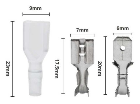 Zestaw konektorów 6,3mm+koszulki 200szt. E5933