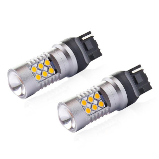 Amio Żarówki LED CANBUS 24SMD T20 WY21W Pomarańczowa 12V/24V