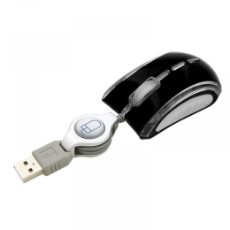 Esperanza Celaneo Mysz optyczna USB mini zwijany kabel przewód czarna