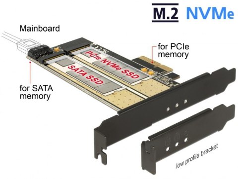 KARTA PCI EXPRESS X4->1X M.2 KEY B WEWNĘTRZNY DELOCK