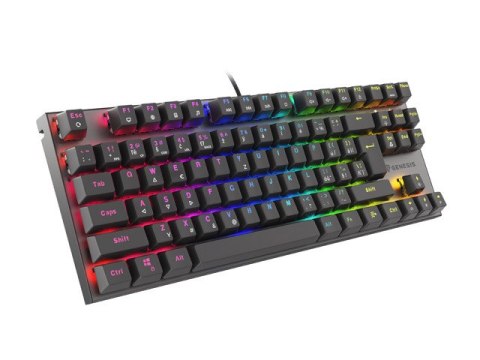 KLAWIATURA DLA GRACZY GENESIS THOR 303 TKL BLACK CZ/SK PODŚWIETLENIE RGB MECHANICZNA RED HOT SWAP