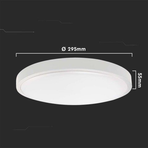 Plafon V-TAC 24W LED Okrągły IP44 30cm Biały VT-8624W-RD 6500K 2400lm