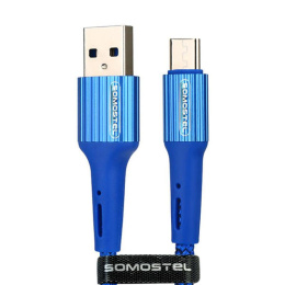 Somostel Przewód micro USB 3,6A QC3.0 1m niebieski wytrzymały