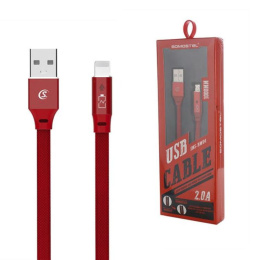 Somostel SMS-BW04 Przewód USB Ligtning do Iphone QC 3.0 1m czerwony oplot