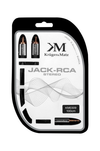 Kabel wtyk jack 3.5 - 2RCA stereo 1.0m Kruger&Matz