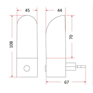 Lampka nocna do gniazdka LN-06 LED SENSOR z czujnikiem zmierzchu ciepło biała