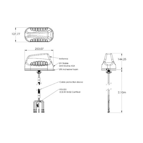 Antena samochodowa 7w1 Poynting MIMO-3-17B LTE GPS POYNTING