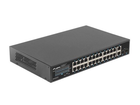 SWITCH LANBERG RSGE-24P-2S-360 24X 1GB POE+/2X GB 2X SFP RACK 19" GIGABIT ETHERNET 360W