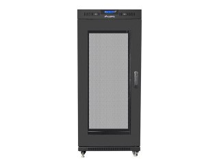 SZAFA INSTALACYJNA RACK STOJĄCA 19" 27U 600X800 CZARNA DRZWI PERFOROWANE LCD LANBERG (FLAT PACK)