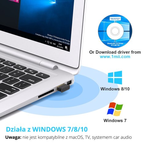 BT502 Adapter Bluetooth 5.0 USB 1Mii EDR Windows 1Mii