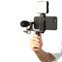 KIT Mikrofon do telefonu z selfie stick i lama LED APEXEL