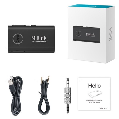 ML100 Odbiornik Audio Bluetooth jack 3.5 mikrofon 1Mii