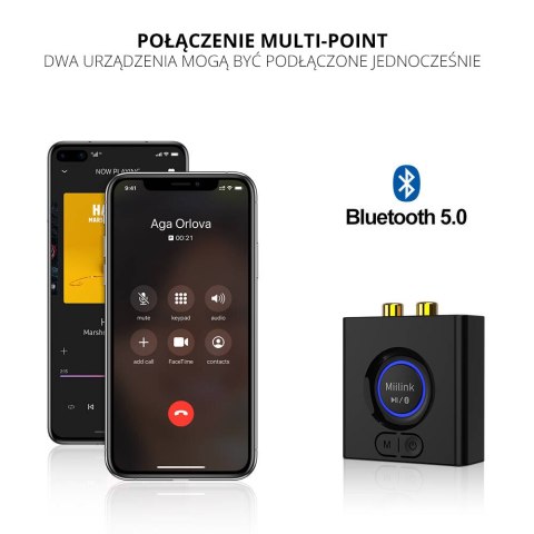 ML200 odbiornik audio Bluetooth 5.0 Jack 2x RCA 1Mii