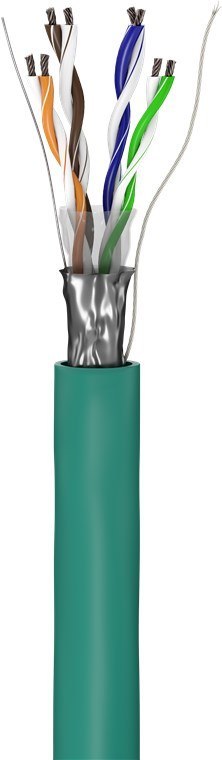 Skrętka CAT5e F/UTP AWG 26/7 Goobay zielona 100m