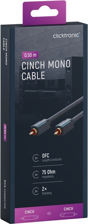 CLICKTRONIC Kabel Audio 1xRCA - 1xRCA Coaxial 0,5m CLICKTRONIC