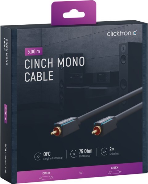 CLICKTRONIC Kabel Audio 1xRCA - 1xRCA Coaxial 5m CLICKTRONIC